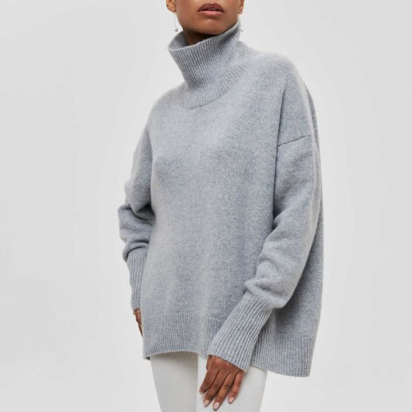 Soft Oversized Women's Turtleneck - Celeste-Gray-One Size-The Livary