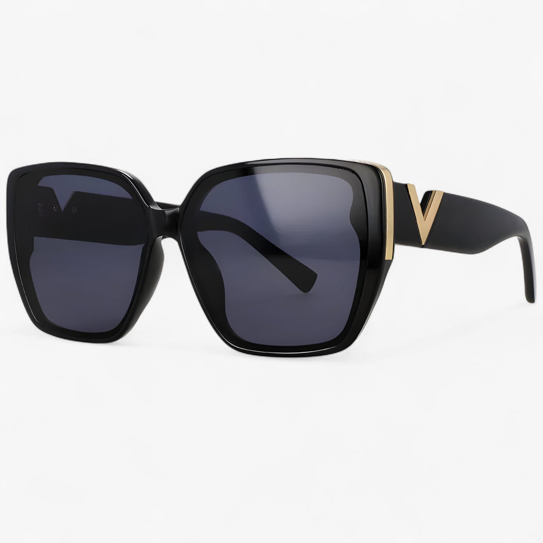 V-shaped mirrored sunglasses – Kryos-Black-The Livary