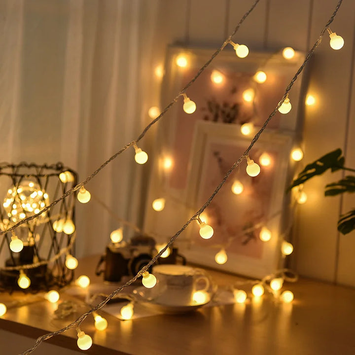 Solar-Powered Festive Lighting - SolarGlow-Warm wit-5M 20LEDS-The Livary