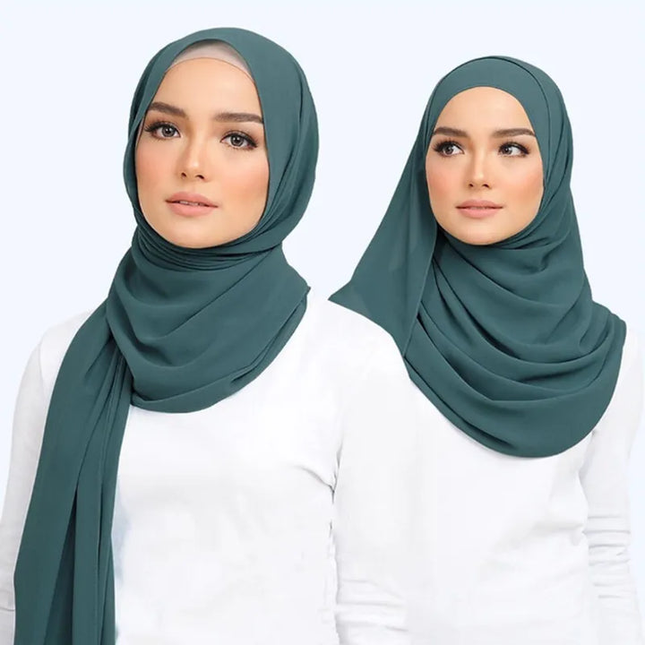 Chiffon Hijab Scarf – Leilani-Light blue-The Livary