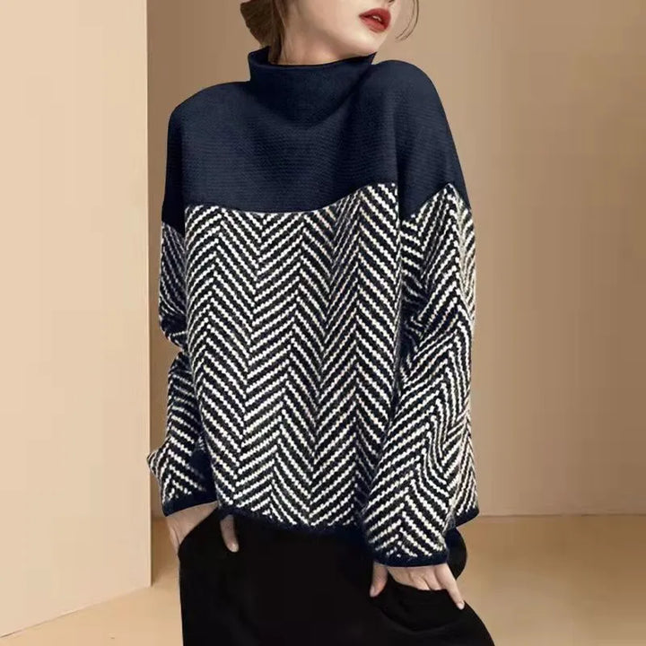 Knitted Women's Sweater - Vintage Charm-Black-One size-The Livary