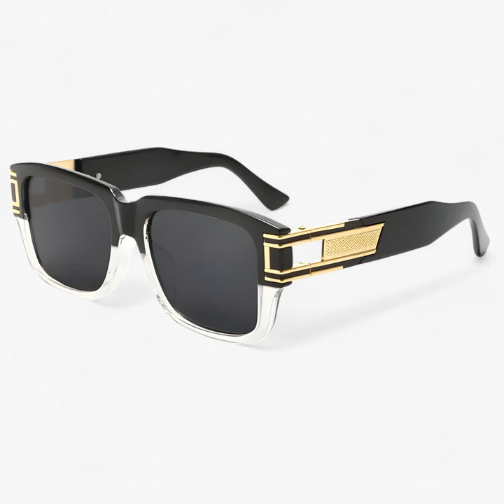 Vintage sunglasses with square frame and drop detail – Elvoir-Transparent Grey-The Livary
