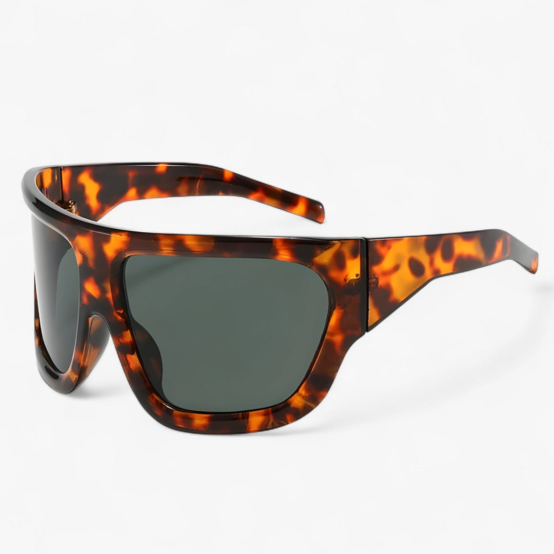 Oversized Steampunk Sports Sunglasses with Wraparound Design – Ignix-Leopard-The Livary