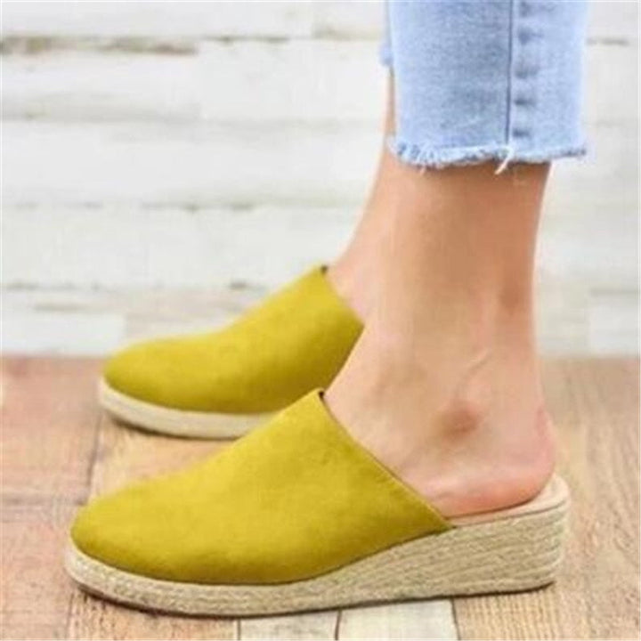 Retro Chic Wedge Sandals - Vera-Yellow-4.5-The Livary