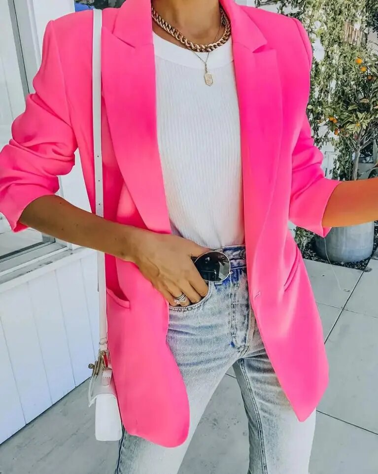 Stylish Women's Blazer - Emilia-Pink-S-The Livary