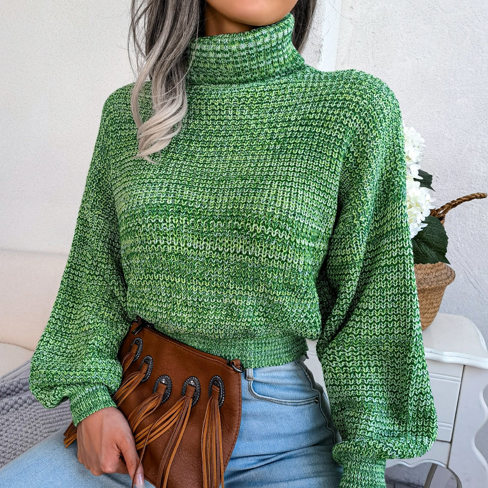 Comfy Knitted Turtleneck - Emilia-Green-S-The Livary