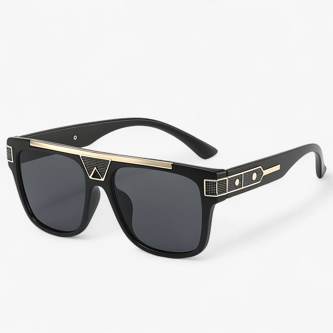 Vintage pilot sunglasses with mirrored lenses – Aerion-Black Grey-The Livary