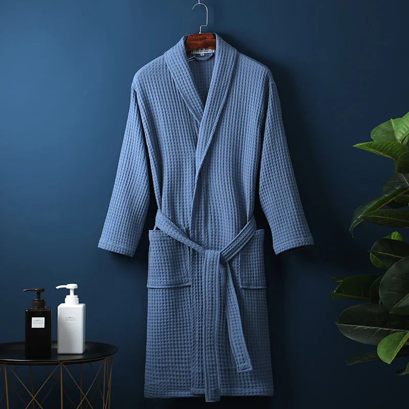 Soft Cotton Bathrobe for Comfort & Relaxation - Robin-Blue-M-The Livary