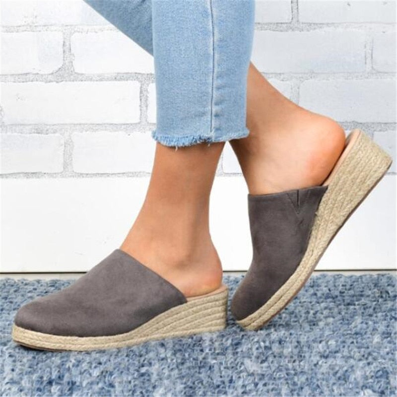 Retro Chic Wedge Sandals - Vera-Dark grey-4.5-The Livary