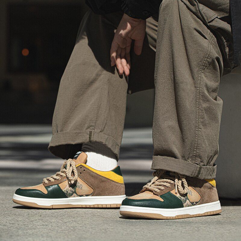 Artistic ladies and gentlemen's platform sneakers with wave design – Daiki-3-The Livary
