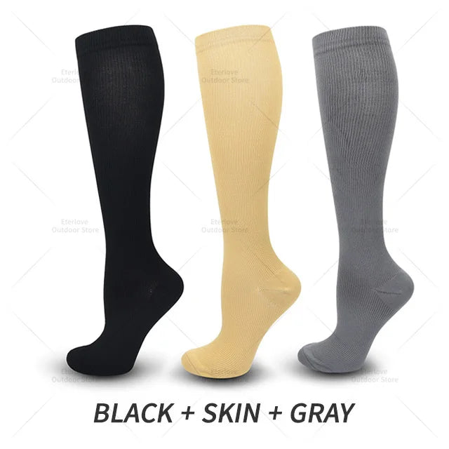 3 Pairs of Knee-High Compression Socks - FitSupport-3 pairs grey-S-M (2.5-5)-The Livary