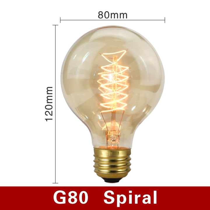 Vintage Light Bulbs - NostalgiaGlow-G80 Spiral-The Livary
