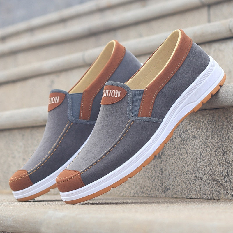 Men's Slip-On Canvas Shoes – Matteo-Gray-6-The Livary