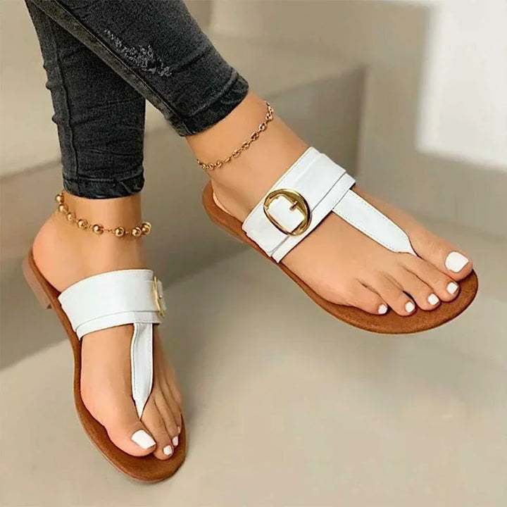 Summery clip-toe sandals for women with a light fit – Nayela-White-3.5-The Livary