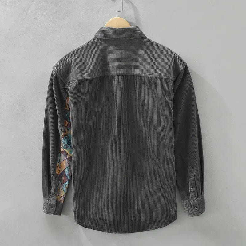 Cotton Men's Shirt with Long Sleeves - Quinten-Gray-XS-The Livary