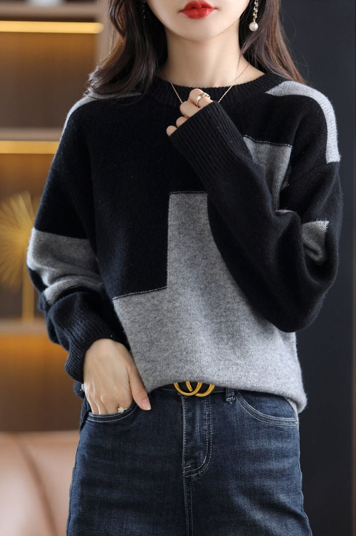 Knitted casual sweater - Arden-White-One size-The Livary