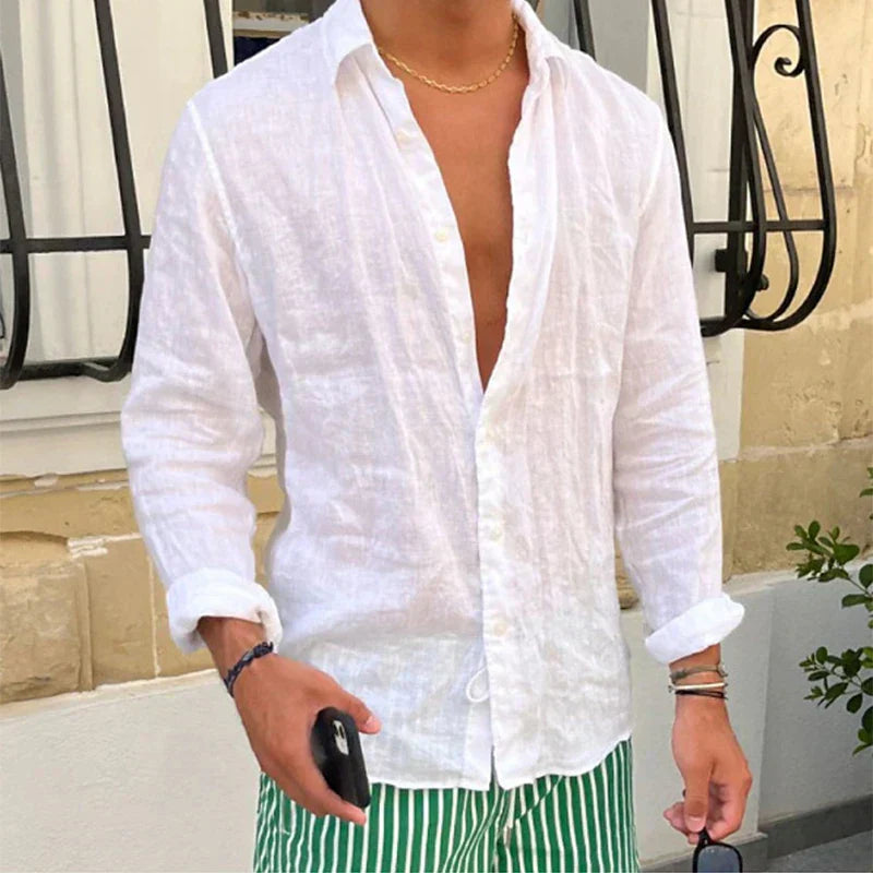 Breathable & Relaxed Fit Summer Shirt for Men – Taro-White-S-The Livary