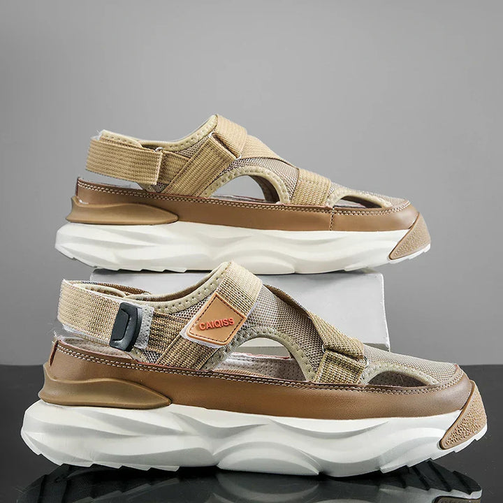 Light EVA summer slippers for women and men with designer look – Elian-Beige-3.5-The Livary