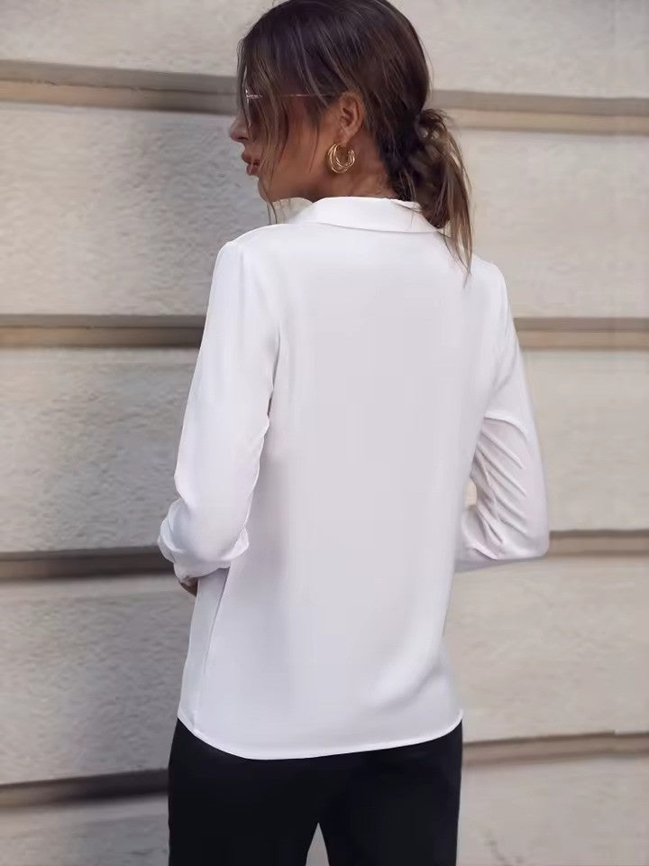 Elegant chiffon blouse for women - Amélie-Light blue-S-The Livary