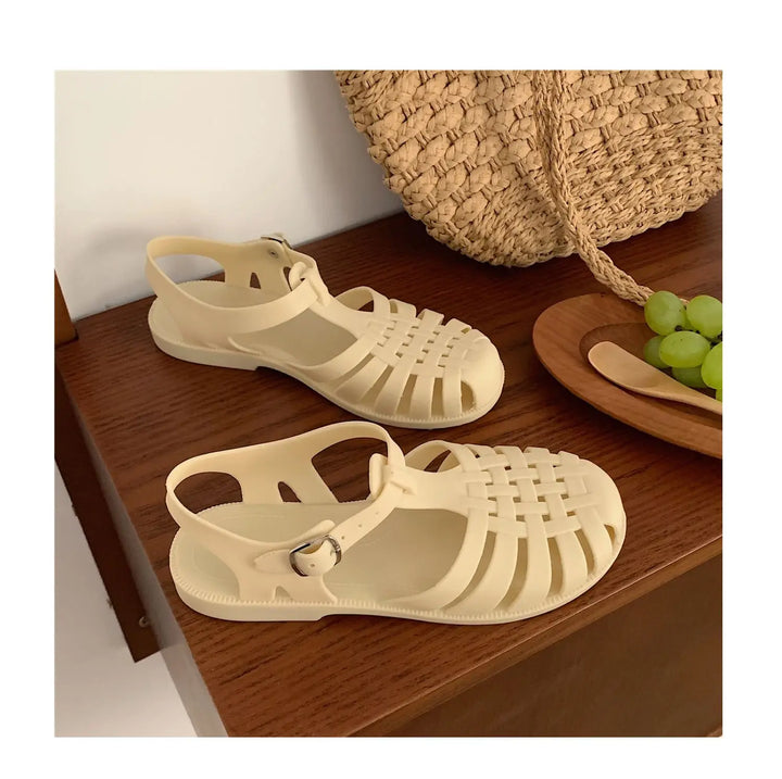 Trendy platform sandals in Korean style for women - Alina-Rose pink-3-The Livary