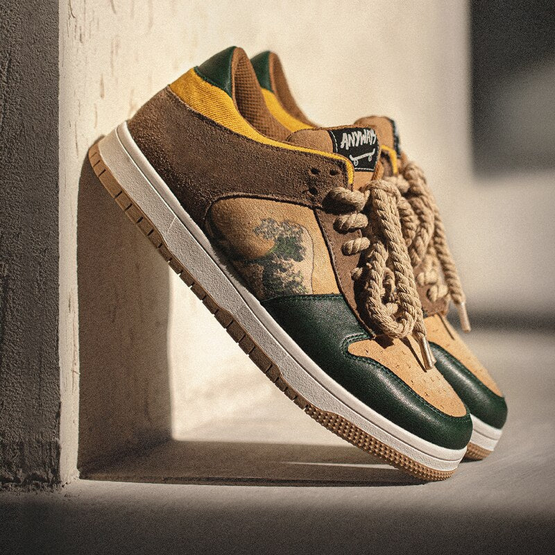 Artistic ladies and gentlemen's platform sneakers with wave design – Daiki-3-The Livary