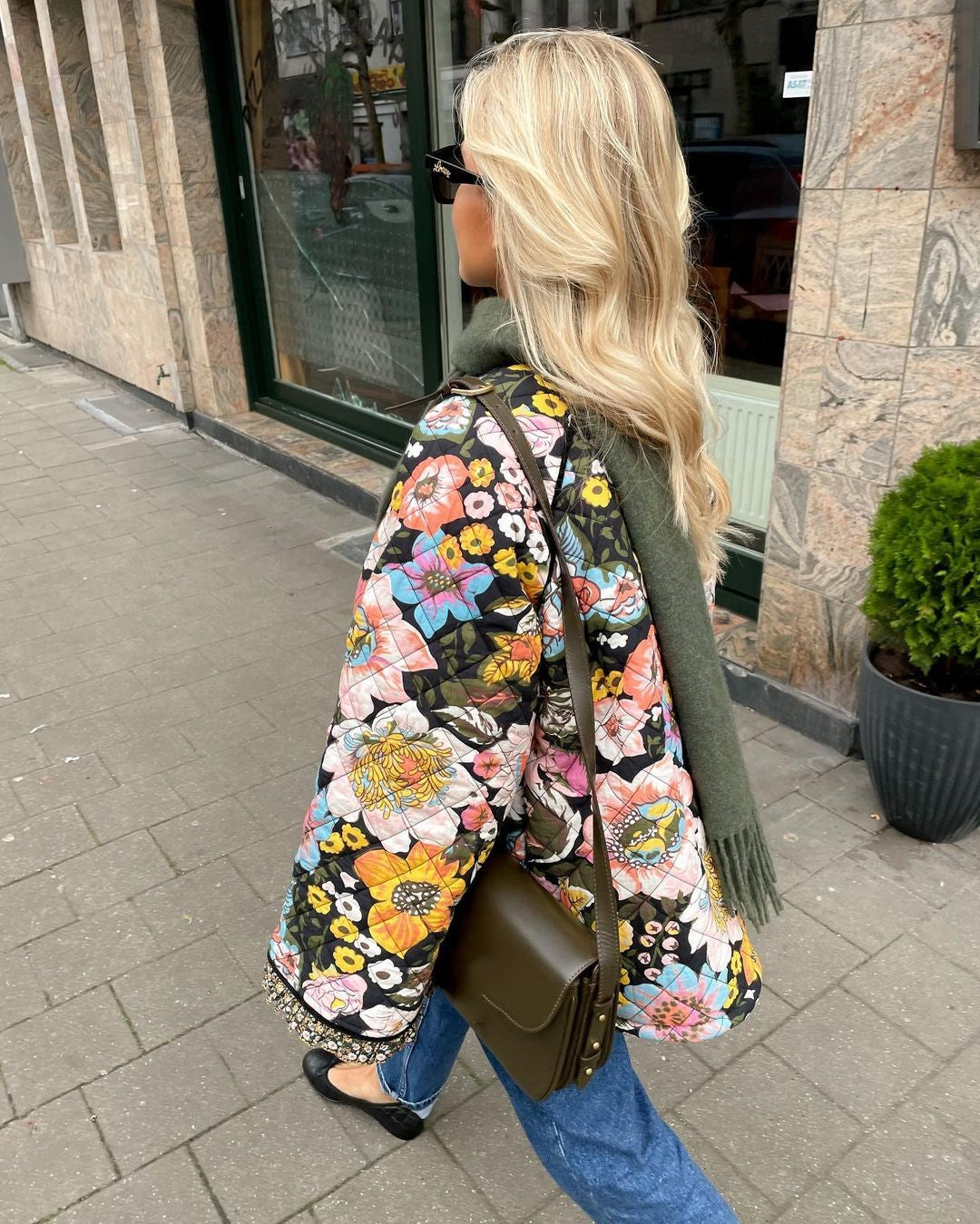 Womens Jacket with Floral Print - Aurora-S-The Livary