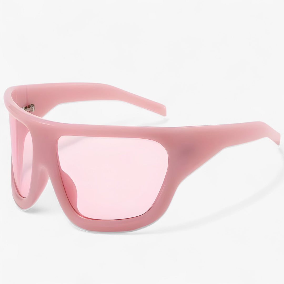 Oversized Steampunk Sports Sunglasses with Wraparound Design – Ignix-Pink-The Livary