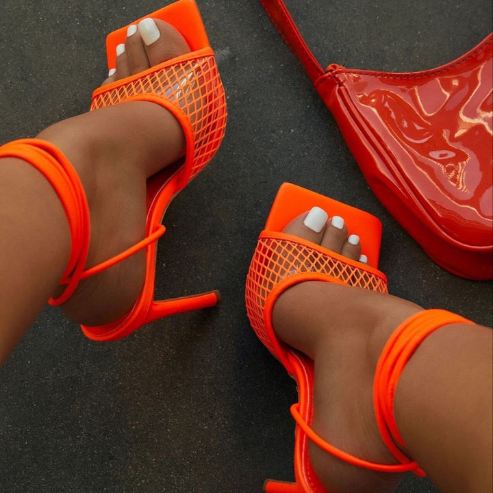 Pumps with a pointed design – Céleste-Orange-2.5-The Livary