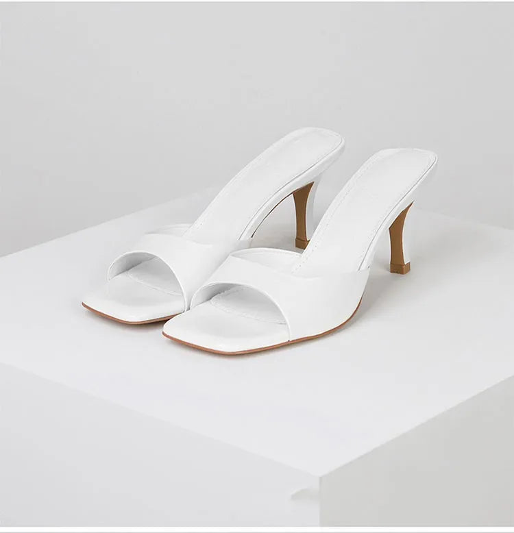 Open back mules for women – Mirella-White-3-The Livary
