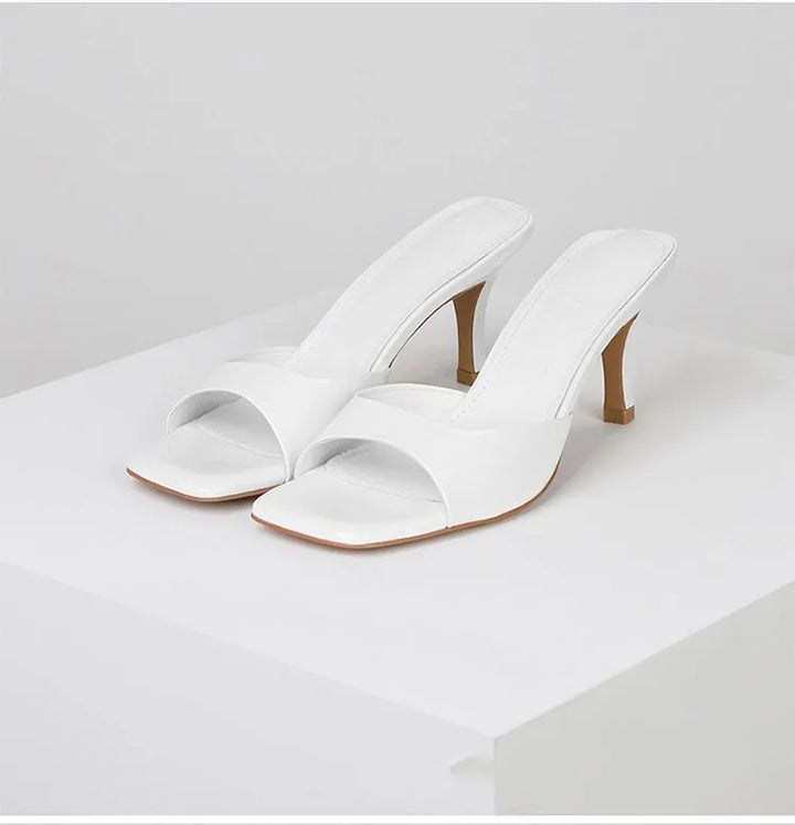 Open back mules for women – Mirella-White-3-The Livary