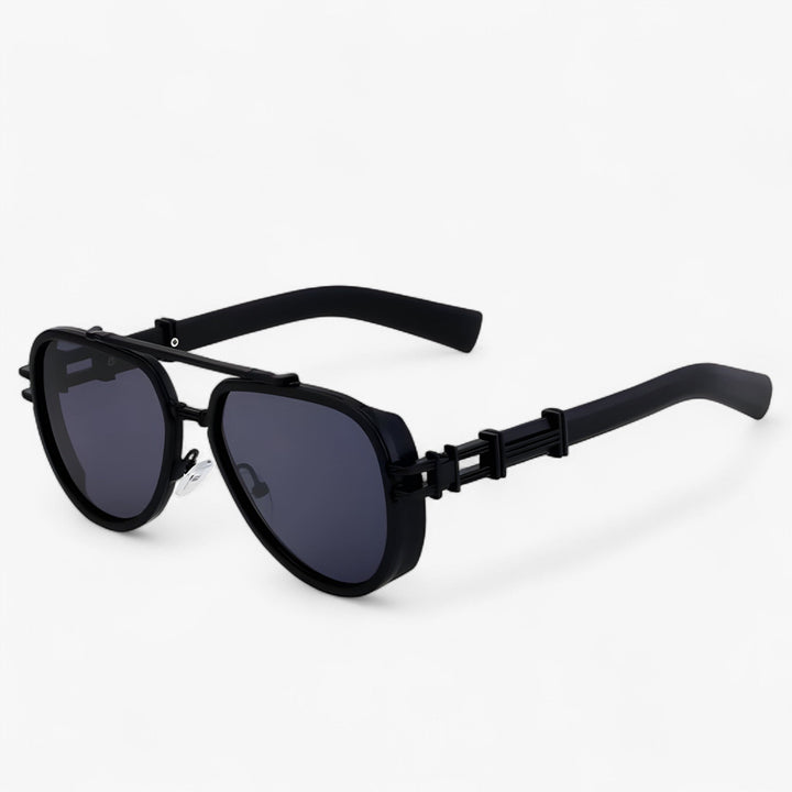 Oversized steampunk sunglasses with polarized lenses – Arclight-Black-The Livary