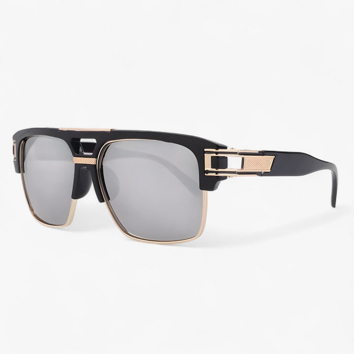 Mirrored Retro Designer Sunglasses – Calvero-Black Grey-The Livary