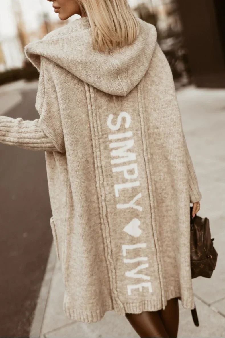 Trendy Oversized Women's Cardigan - Amelie-Cream-S-The Livary