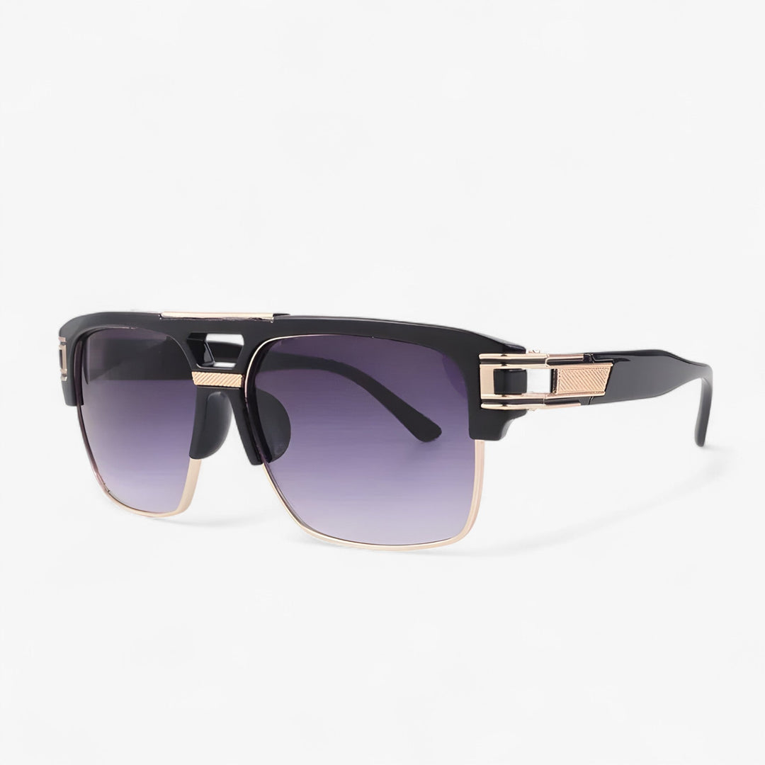 Mirrored Retro Designer Sunglasses – Calvero-Black Grey-The Livary