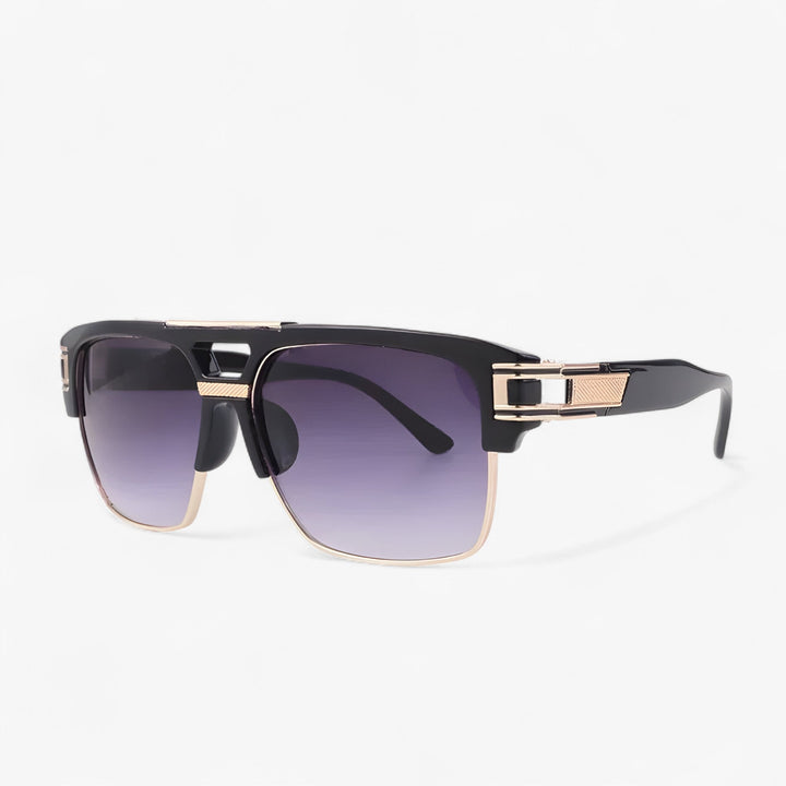 Mirrored Retro Designer Sunglasses – Calvero-Black Grey-The Livary