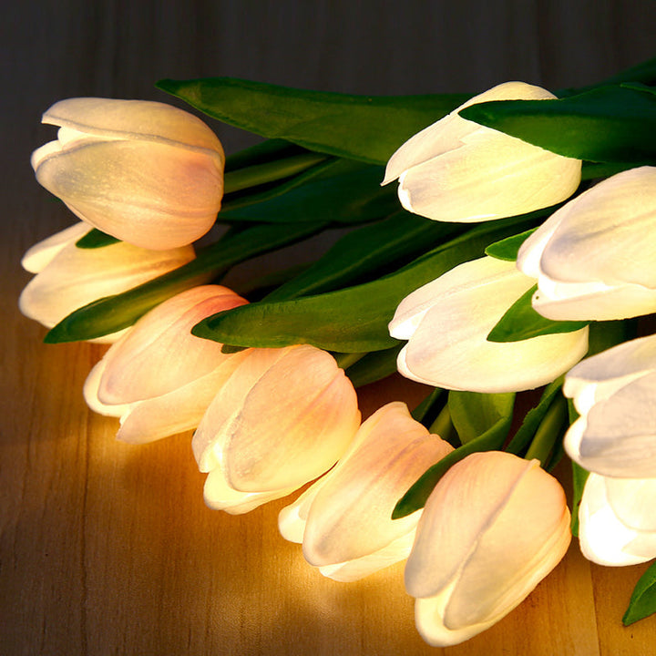 Tulip Night Lamp - LumiTulip-3 Orange-Batteries-The Livary