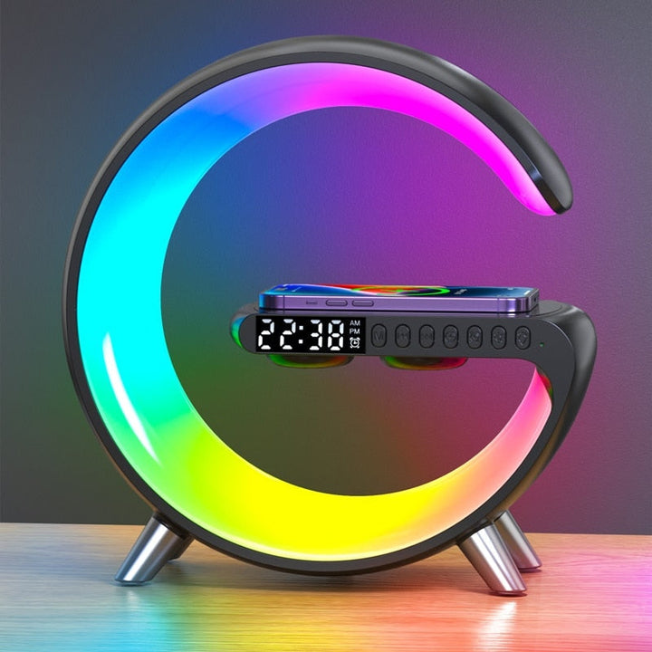 Wireless Charging Station with Speaker - ChargeGlow-Black-The Livary