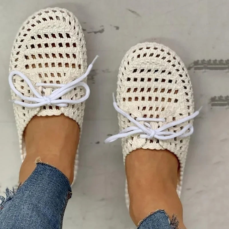 Breathable women's outdoor loafers with open toe – Linaya-White-3-The Livary