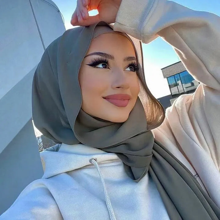 Chiffon Hijab Scarf – Leilani-Light blue-The Livary