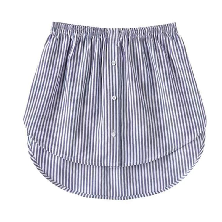 Ladies' Shirt Extender with Elastic Waistband – Noelle-Blue Striped-S-The Livary