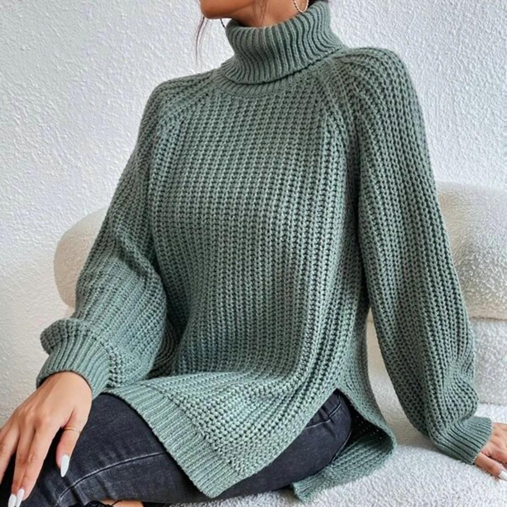 Roll-neck jumper for women - Velmora-Green-S-The Livary