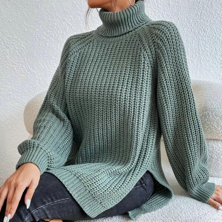 Roll-neck jumper for women - Velmora-Green-S-The Livary