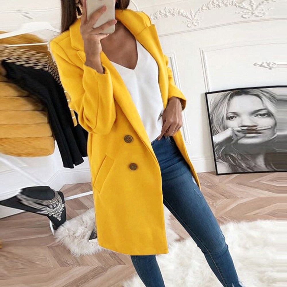 Stylish Women's Coat - Mila-Yellow-S-The Livary