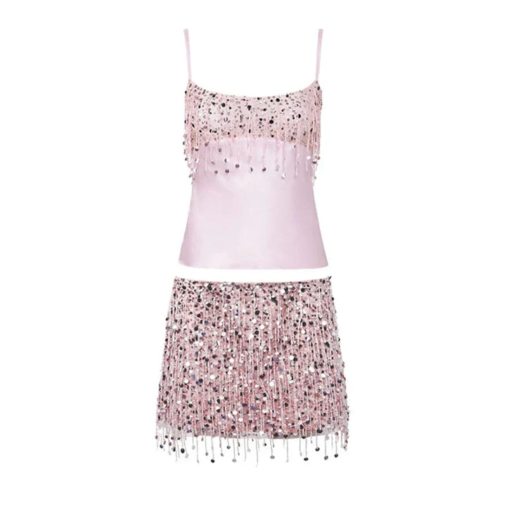 Sequin Tassel Bikini Set – Riviera-Pink-S-The Livary