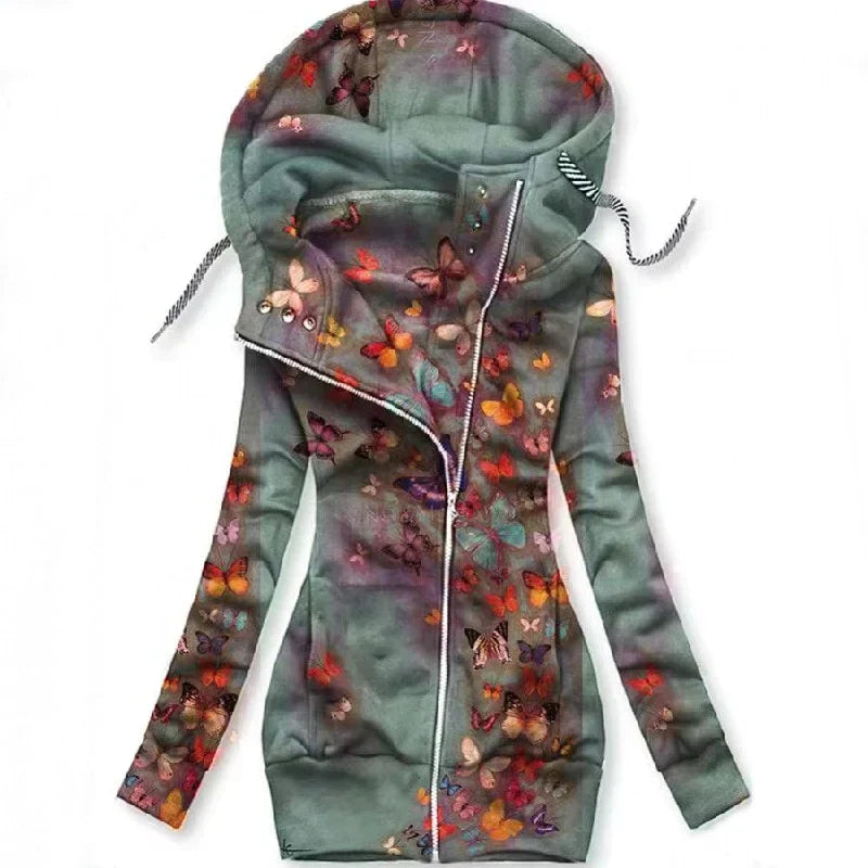 Ladies Butterfly Art Cardigan – Alina-Light grey-S-The Livary