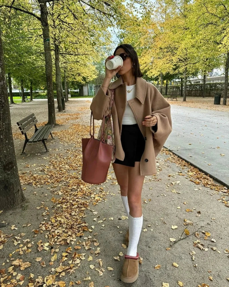 Oversized Women's Winter Coat - Mila-Beige-XS-The Livary