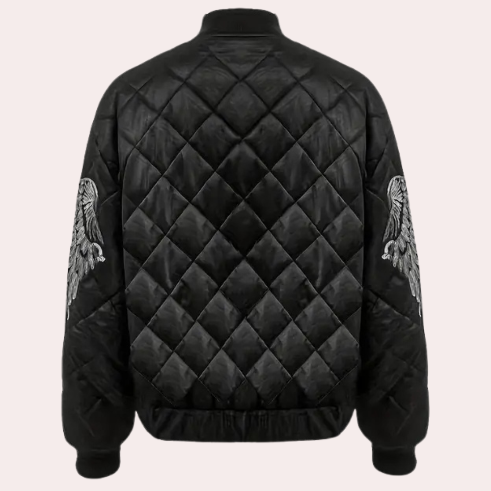 Trendy Black Women's Bomber Jacket with Zip - Rivka-XS-The Livary
