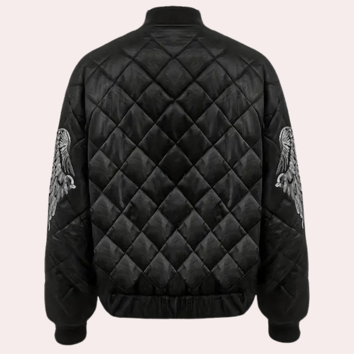 Trendy Black Women's Bomber Jacket with Zip - Rivka-XS-The Livary