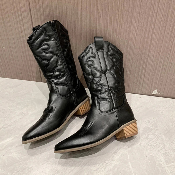 Retro Western Cowboy Ladies Boots - Daisy