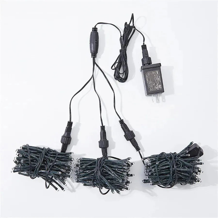 LED Meteor Shower Outdoor Lighting – Lumi-White-1 Chain 1 Adapter-The Livary
